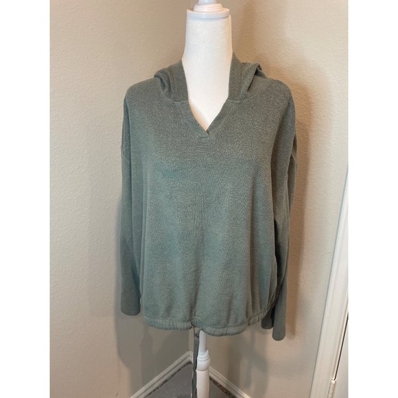 Ambrielle Green Hooded Tie Bottom Loungewear - Picture 1 of 7